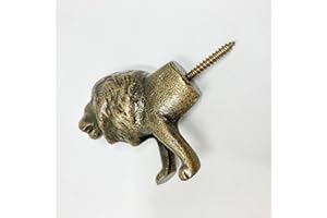 KNOBS BY BLOSSOM Safari Boutons de tiroir en métal en laiton antique avec motif animal (crochet, lion)