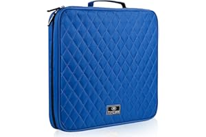 TIMCORR CD Case DVD Holder Storage: 160 Capacity DVD Cases Organizer Portable Wallet Storage - CD Plastic Protective Carrying Binder for Home Travel (Blue)
