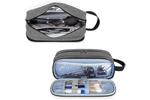 Trunab Stetoskop torba do noszenia kompatybilna z 3M Littmann/MDF/ADC, trzymająca dwa stetoskopy lub mankiety BP, medyczna obudowa z dodatkową kieszenią na akcesoria dla pielęgniarek, niezbędne akcesoria dla pielęgniarek, lekarzy, szary