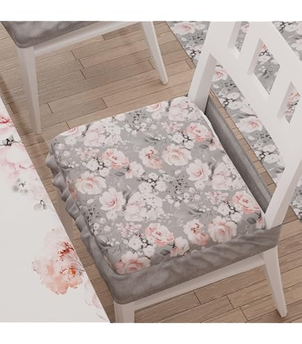 Set 6 Coprisedie In Tessuto Gobelin Fiorato &ndash; Pratici E Comodi 38x38 Cm &ndash; Made In Italy (Viterboshop)