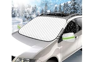 BLAZOR Copri parabrezza auto, telo parabrezza auto antigelo quattro stagioni, copri parabrezza per auto inverno adatta per la maggior parte delle auto, anti-neve, gelo, foglie cadute, con copertura specchio