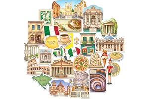 Navy Peony Pegatinas de Viaje Históricas a Roma (28 uds) — Para Scrapbooks, Diarios