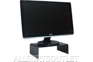 ALLSORTSOUTLET Strong Black Glossy Acrylic Stand for Computer Monitor Screen or Small LCD Television (Riser Shelf Plinth)
