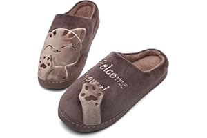 Mishansha Zapatillas de Casa Mujer Hombre Antideslizante Cómodas Pantuflas para Invierno Cálido Suave