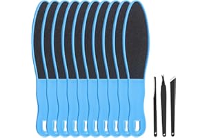 LOPKJ Raspa Piedi Professionale Confezione da 10 Lima Piedi Talloni Lima Piedi Calli Spatola per Piedi Gratta Piedi Tallone Kit Pedicure Set e 3 Formine per Manicure