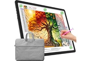 TOHETO A3 Light Board with Bag for Diamond Painting, Super Bright Magnetic Light Pad with Side Buttons, Lightbox for Tracing and Drawing, Corded Light Table for Sketching, Weeding Vinyl (Black)