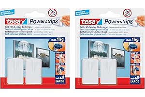 tesa Powerstrips Klebenagel, Weiß, 4 Stück