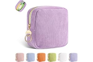 PLAYEXEN Porta Assorbenti da Borsa Sacchetti di Tela per Porta-assorbenti Igienici per Mestruale con Cerniera Piccolo Pochette Porta Trucchi da Viaggio Borsa Assorbenti Tampons Per Donna Ragazza Regalo(Viola)