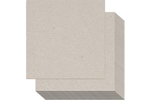 KORA PROJECTS Carton pierre gris contrecollé (1,5 mm/2 mm) pour travaux manuels, reliure, carton et scrapbooking (12,2 x 12")