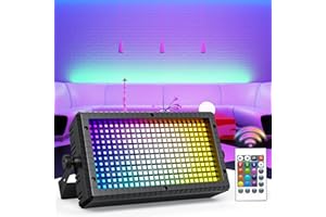 Starlitflow 60W Wallwasher con Control Remoto, RGB 288 LED Estroboscópica Luz de Escenario con 45 Efectos de Patrón y 13 Dinámicas o para Discoteca DJ Bar Navidad Halloween Bodas