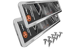 L & P CAR DESIGN 2x Uchwyt tablicy rejestracyjnej - trwały i bezpieczny - 8 śrub - stal nierdzewna polerowana - 520x110 mm - Ramka do tablic rejestracyjnych - pasuje do każdego samochodu - dla polskich tablic PL