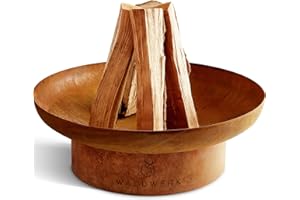 WALDWERK Brasero Extérieur (55 cm) - 2 mm d'Épaisseur - Barbecue en Acier avec Finition Patine Rouille