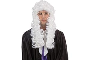 BRISTOL NOVELTY White Judge Wig for Men (1 Pc.) - Authentic Design, Perfect Accessory for Role-Play, Costume Parties, Cosplay, Uniforms, World Book Day, & More Halloween Halloween
