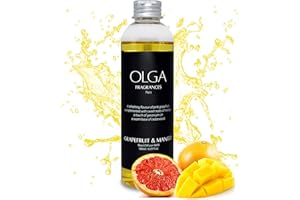 OLGA Grapefruit & Mango Reed Diffuser Refill – 180ml Long-Lasting Strong Fragrance Oil – Luxury Refill for Diffuser Bottles – Sweet, Fresh & Bold Large Room Aroma Up to 90 Days – Reeds Not Included