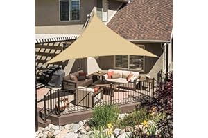 LOVE STORY Toldo Vela de Sombra 5x5x5m Triangular Toldos Impermeable Protección Rayos UV para Exteriores Terraza Balcon Patio Jardín，Arena