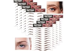 FLOFIA 80 Paia Sopracciglia Adesive Finte False Naturali Perfette Sopracciglia Tatuaggio Bioniche Professionale per Donna Ragazza Marrone