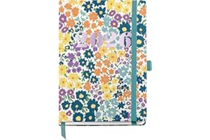 Miquelrius - Agenda 2026 semana vista, Fácil de llevar (122 x 168 mm), Planificación semanal, Cubierta rígida cartón, Encuadernada, Cierre goma elástica, Papel 80 g/m², Español-EN-PT, Flowers