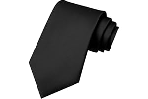 RBOCOTT Solid Color Tie Mens Necktie for Business and Wedding Party