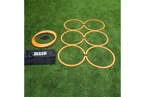 ZEEGO Speed Agility Rings, Speed Training Sports Equipment, Agility Rings for Football and Fitness (12 Pack) (Fluro Orange)