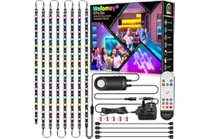 WEFOMEY RGB Under Cabinet Strip Lights Kit, 8PCS*50cm Motion Sensor LED Strip Lights with Remote, 12V Flexible LED Lighting Strips for Kitchen, Shelf, Cupboard, TV, Desk