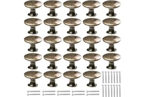DKBT doesnotapply R04C 24 Pcs Cabinet Door Knobs Bronze Drawer Knobs with Screws Round Cupboard Handles Mushroom Shape Knobs Vintage Pull Handles for Kitchen Furniture Dresser Wardrobe Diameter 30mm