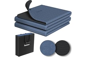 ‎READAEER Faltbare Yogamatte für unterwegs, zweifarbige Yogamatte, 6 mm dick, mit Tragetasche, rutschfeste TPE-Übungs-Pilatesmatte für 183CM L x 61CM B
