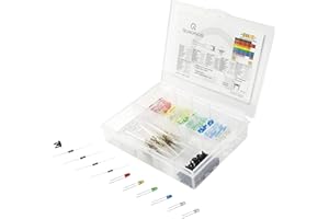 QUADRIOS Set LED 3mm con resistori e clip, 280 pezzi