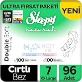 Sleepy Natural Double Soft Ultra Fırsat Paketi Bebek Bezi 7 Numara Xxlarge 96 Adet