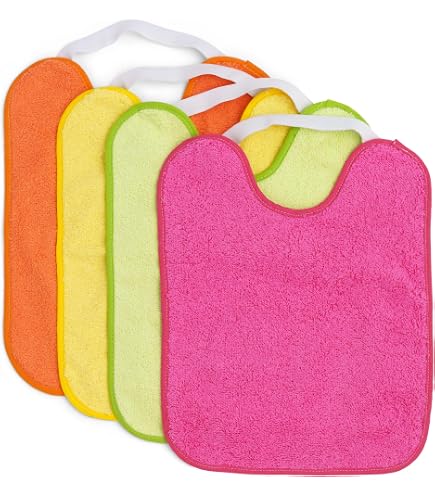 OUDQFCJ Lot De 4 Bavoirs Bébé Imperméables – Tabliers D’Allaitement Et Peinture, Unisexe, Faciles à Nettoyer 5 Mois-3 Ans