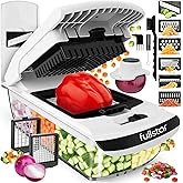 Fullstar Pro Original Vegetable and Mandoline Slicer - 8 Blades | Julienne Cut, Cheese Grater &ndash; Manual Vegetable Chopper, Pot