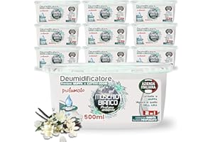 TECH IT EVOLUTION Deumidificatore Armadio Profumato Antimuffa e Assorbi Umidità 10x500ml, Ideale per Bagno, Casa e Ambienti con Muffa Stop (Muschio Bianco)