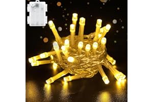 Gcstnn Battery Fairy Lights, 3M 30 LED Fairy Lights Battery Operated with Timer, IP65 Waterproof String Lights for Jar Garden Camping Christmas Indoor Outdoor Decorations, Warm White