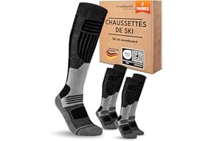 sockenkauf24 Chaussettes de Ski Homme Laine Merinos 2 Paires