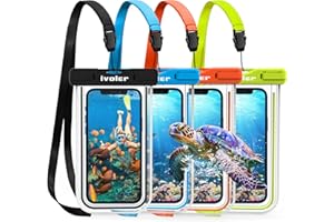ivoler wasserdichte Handyhülle Tasche 4 Stücke, Handytasche Wasserdicht, Handy Wasserfest Hülle, Universal Staubdichte Schutzhülle für iPhone, Samsung, Huawei, usw bis zu 6.8 Zoll.