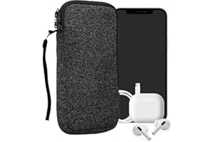 kwmobile Handytasche für Smartphones XXL - 7" - Neopren Handy Hülle Anthrazit Weiß - Handy Tasche 17,7 x 8,5 cm Innenmaße