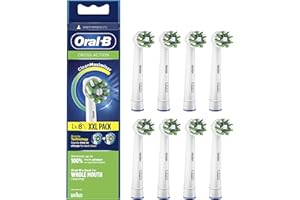 Oral-B Cross Action Testine Spazzolino Elettrico, Confezione da 8 pezzi, con Tecnologia CleanMaximise, Pacco adatto alla buca delle lettere Bianco