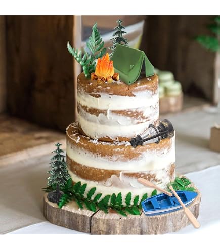 Camping Kuchen-Topper Hirsch Thema – Wald-Tier Figuren Für Geburtstagstorte, Jungen & Mädchen