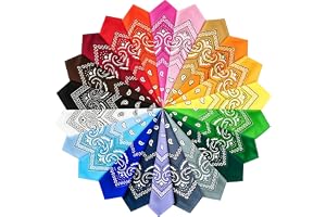 UNIANE 22 st Bandana Halsdukar för Dam och Herr, Färgglad Bandana