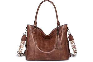 VASCHY Sac à Main Femme en Cuir PU Grande Capacité, Sac Fourre Tout Pratique avec Bandoulière de Guitare pour Travail Voyage Cadeau