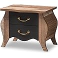 Baxton Studio Moselle Nightstand, Black/Oak Brown