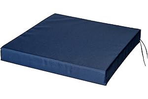 SOFTILLO Patio Chair Cushion with Seat Ties | Indoor and Outdoor Furniture Seating | Water-Resistant Polyester | Kitchen Dining, Lawn & Garden, Coffee Shop Use | Dark Blue 50x44x4cm