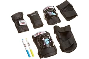 Wipeout Dry Erase Kids Cycling Protective Pad Set with Knee Pads, Elbow Pads, and Wristguards
