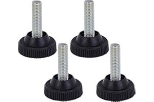 Bulldog Castors Adjustable Levelling Feet - Set of 4 - M8 Thread with 30mm Foot Diameter - Ideal for Furniture, Appliances and Small Equipment