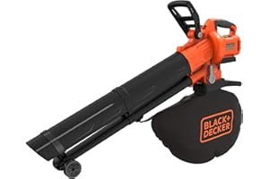 BLACK+DECKER Aspirateur-Souffleur-Broyeur Sans Fil 36V - Livré avec Sac - Orange/Noir‎- BCBLV36B-XJ
