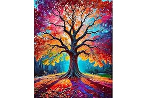 Fountor Tree Paint by Numbers for Adults, Tree of Life Adult Paint by Numbers Canvas Kits Without Frame, DIY Acrylic Number Painting Adults for Gifts Home Wall Decor 16x20 Inch