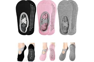 IMALPQPP 3 par halkfria strumpor för kvinnor, halkfria strumpor för kvinnor och flickor med silikon, perfekt för yoga, pilate