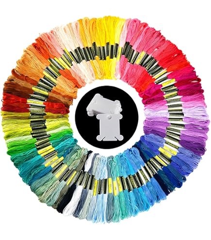 Lot De 100 échevettes Cisixin - Fils à Broder Polycoton Pour Point De Croix Et Broderie (8m Par échevette)