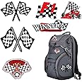 LLOUSSAK 6Pcs F1 Cars Iron On Patches, Lightning Patches, Racing Patch Embroidered Iron On Patch for Jackets, Jeans, Hats, Bags, DIY Craft Projects