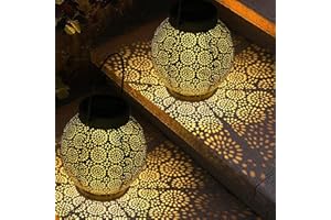 SKERITO Solar Lantern, Metal Hanging Solar Garden Lights, Solar Laterns with IP65 Waterproof, Solar Garden Laterns for Decoration Pathway Patio, 2 Pack