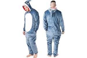 NOROZE Unisex Halloween Costume | Skeleton and Shark Onesie Costume | All In One Fleece Jumpsuit Pyjamas Loungewear Sleepwear | Halloween Adult Stitch Onesies Hoodie For Men Women UK Sizes S-XXL